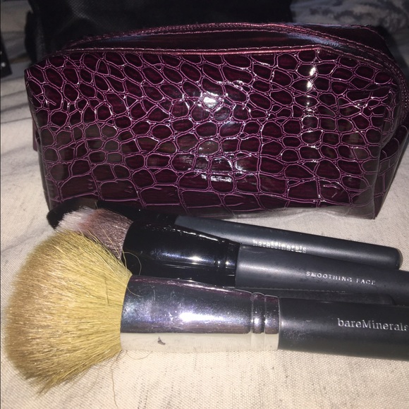 USED & CLEANED BARE MINERALS BRUSHES W/ BAG