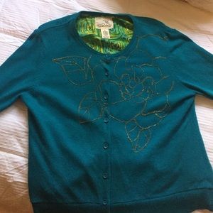 Tabitha teal cardigan