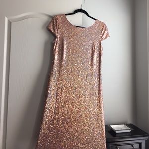 Rose gold champagne sequin dress Sz 12