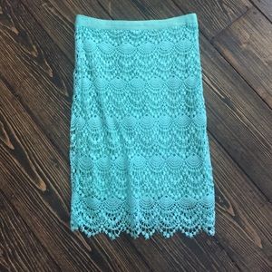 Crochet Lace Overlay Pencil Skirt