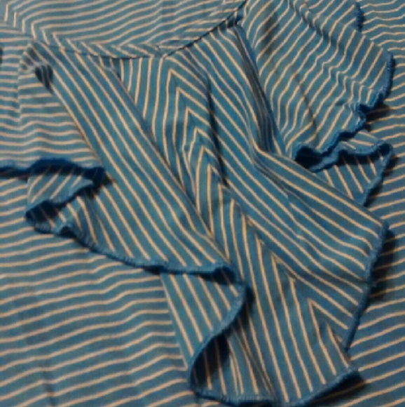 Ruffled Striped Sleeveless Blouse