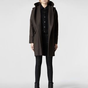 All Saints Hooded Klein Coat, size 6