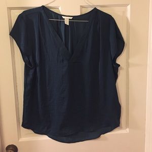 Hunter Green Cap Sleeve H&M Blouse