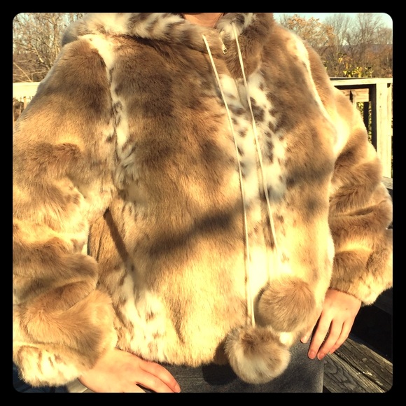 Snow leopard Faux fur jacket