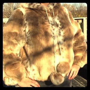 Snow leopard Faux fur jacket