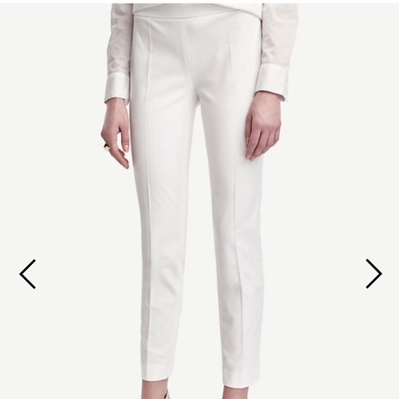 White Cotton Ankle Pants