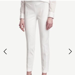 White Cotton Ankle Pants