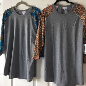 LULAROE 2 patterned sleeved Randy's BNWT XL