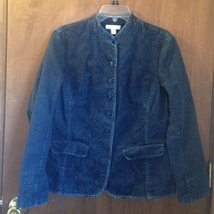 Denim jacket with embroidered detail front & back