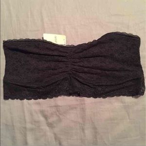 NWT Aerie black lace bandeau bra