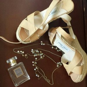 Jimmy Choo Patent Wedge Sandals