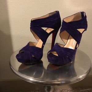 Authentic Christian Louboutin violet suede sandals