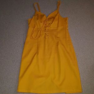 Gold  V neck dress with matching jacket.  Wore onc