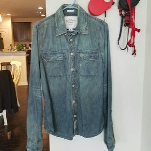 Distressed Denim Abercrombie and Fitch Shirt (M)