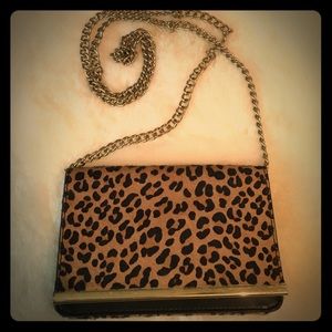 Banana republic leopard&gold chained purse