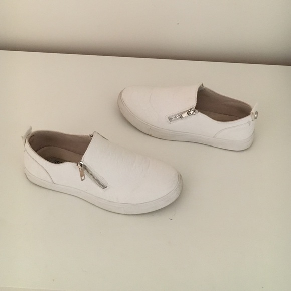 white slip ons
