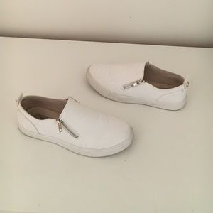 white slip ons