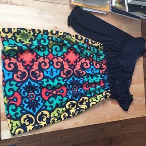 Judith March long sleeve one shoulder dress