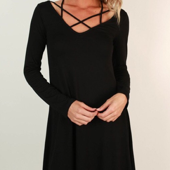 Cross Cross Black Dress
