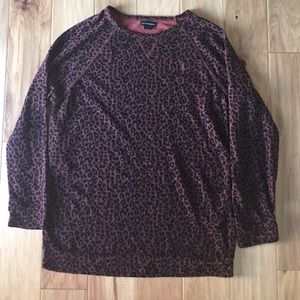 Red obey leopard cheetah animal print sweatshirt