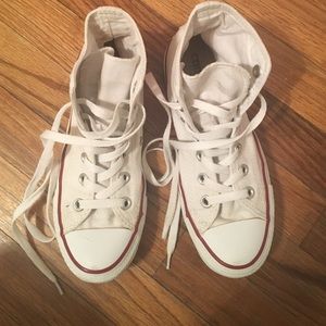 White Converse high tops