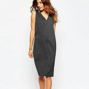 NWOT ASOS wrap front column sleeveless dress