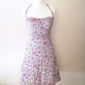 Floral printed halter dress
