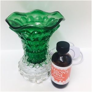 ELECTRIC GLASS OIL DIFFUSER WARMER OIL LAMP & OIL!