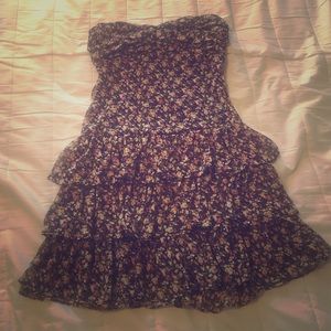 Floral strapless dress