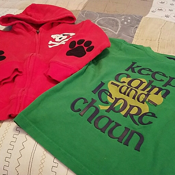 Gymboree Valentine's hoodie & St Patty's Day T