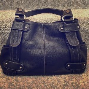 Tignanello Black Leather Shoulder Bag