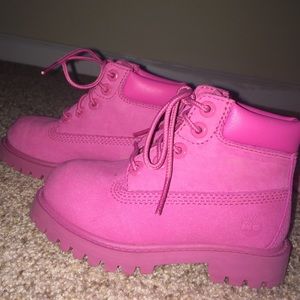 Toddler pink Timberland boots