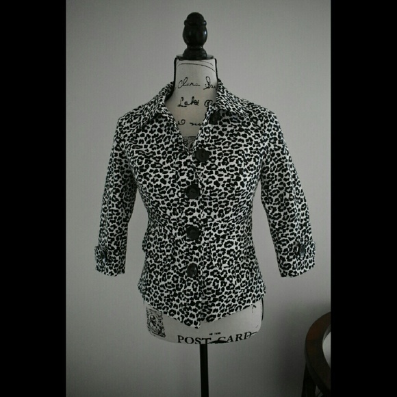Black and white leopard print jacket