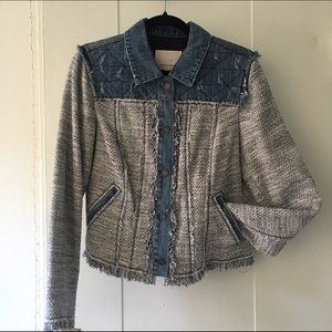 Rebecca Taylor Tweed & Denim Jacket Sz 10 NWOT