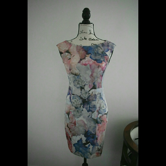 Pastel floral cocktail dress