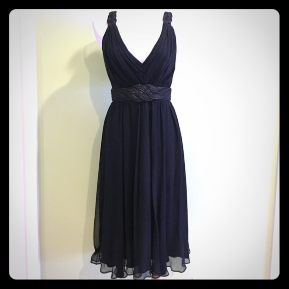 BCBGMaxazria black shimmery chiffon cocktail dress