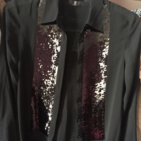 Sheer Sequin Front Blouse by Victoria's Secret.