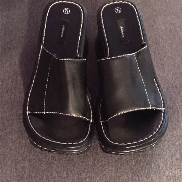 Chunky Black Platform Black Open Toe Sandals