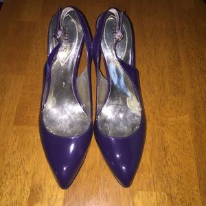 Guess Purple Patent Leather Slingback Pumps