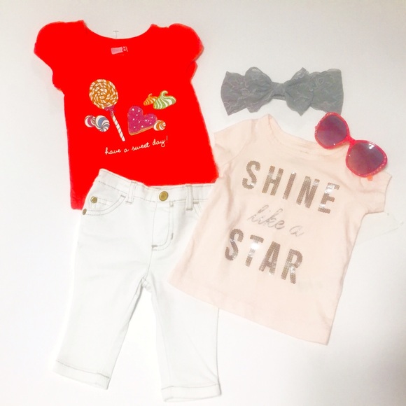 SALE 🎀 Set!  3-6M Cute shirts and headband