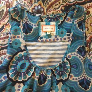 Anthropologie floral sleeveless shirt