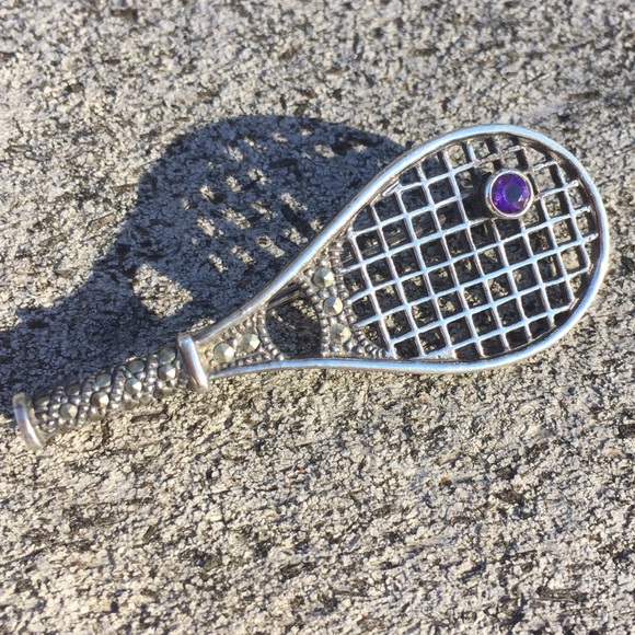 Jewelry - Sterling Silver Tennis Racquet Pin