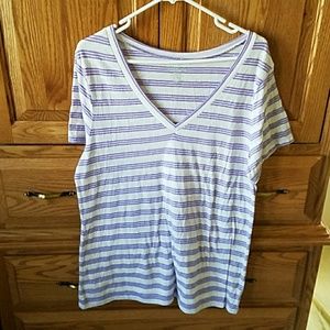 Old Navy Vintage purple and white stripped tee