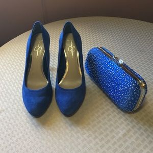 Jessica Simpson Blue Suede Pumps