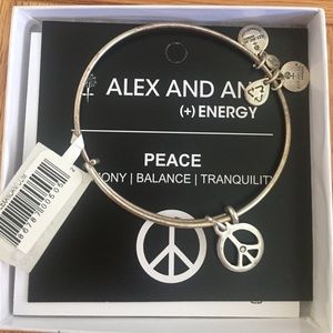NWT Alex and Ani World Peace Charm Bangle Bracelet