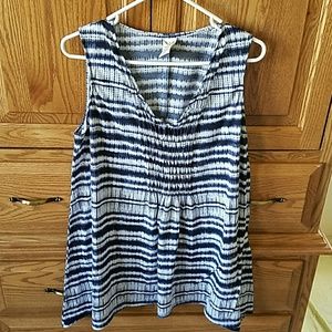 Faded Glory 1x white and blue tank top