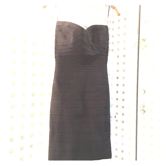 Herve Leger black strapless dress