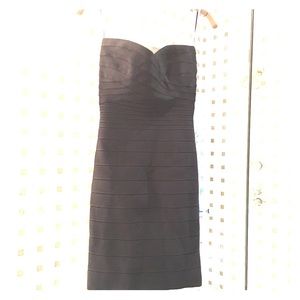 Herve Leger black strapless dress