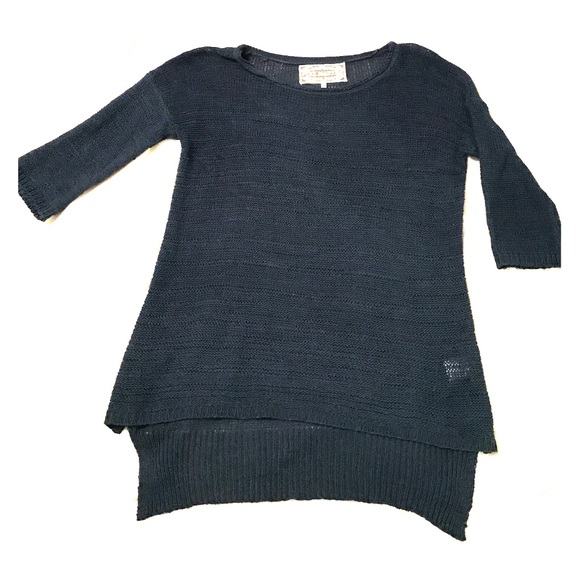 Pink Martini Teal High Low Sweater Size M