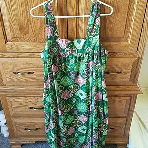 Green and pink sun dress